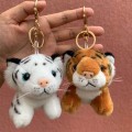 Miniatyrbild 1 av 5: 2 stycken plysch nyckelring gosedjur tiger leksak mjuk djur charm