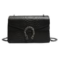 Crossbody axelväska för kvinnor - Ormmönstrat läder