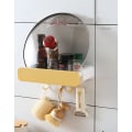Pikkukuva 4 / 5: Retractable Concealed Sink Rack Free Punching Bathroom Shelf Kitchen Shelf Kitchen Pot Lid Bathroom Storage Rack Gray