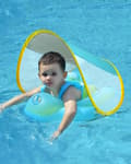 Gratis simning baby spädbarn pool flyta med soltak uppblåsbar B