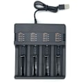 Miniatyrbillede 3 af 5: 4 Slots Smart 18650 Oplader Lithium Batterioplader Universal USB Batt