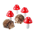 Miniatyrbillede 1 af 5: Fe Eventyrhave Tilbehør Resin Pindsvin og Træ Svampe M