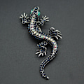 Miniatyrbillede 5 af 5: Krystal Brosche Gecko Reversage Vintage Rhinestone Gecko Kærlighed