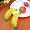 Miniatyrbillede 2 af 4: 2 Banan Vandperle Fyldt Squeeze Stressbold - Frugt Squishy Til