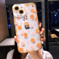 Miniatyrbilde 2 av 5: Søt støtsikker støtfanger blomster klar myk iPhone-deksel (oransje, iPhone 13 Pro Max)