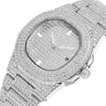 Unisex Lyxig Full Diamond Klocka Silver Guld Mode Quartz Analog