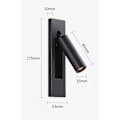 Miniatyrbillede 4 af 4: LED Læselampe til Soveværelse, 350° Rotation, 90° Foldbar, 3W Varmt Lys (Sort)