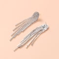 Miniatyrbillede 3 af 4: Lange kvast øreringe til kvinder,Rhinestone Statement Drop E