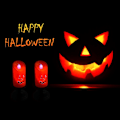 Miniatyrbilde 3 av 5: 2 stk Halloween Gresskar Form Led Lys med Knapp Batteri H