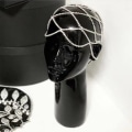 Miniatyrbillede 4 af 4: Designer Crystal Hovedkæde Sølv Cap Tiara Fest Rhinestone Baf