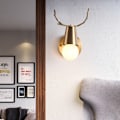 Miniatyrbillede 3 af 5: Kobbervæg Moderne Minimalistisk Stue Baggrundsvæg Soveværelse Sengebord Baglampe Enkelt Hoved Glasvæglampe