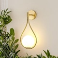 Miniatyrbillede 2 af 4: Moderne Væglampe, E27 Globe Sconce, til Soveværelse, Stue, Entre, Uden Pære, Guld [Energieffektivitetsklasse E]