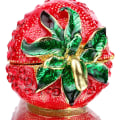 Miniatyrbild 2 av 5: Hinged Trinket Box För Flickor, Handgjord Röd Jordgubbs Trinket Box