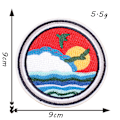 Miniatyrbillede 4 af 4: 11 stk. Runde solnedgangsmærker broderede stofpatch, tøjdekoration