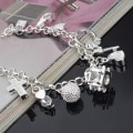 Miniatyrbilde 4 av 5: S925 Sølv Tretten Stykker Anheng Armbånd Kvinner Gave Armbånd