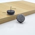 Miniatyrbillede 2 af 5: 50 stk. 24 mm sorte filtglidepuder, opbevaringsboks med træ