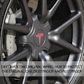 Miniatyrbillede 3 af 5: 4 stk. Matte Black Red Tesla Model 3 Center Hub Caps Cover Aero Rim