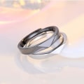 Miniatyrbilde 3 av 5: Statement Ring for Par - Bambusring for Kvinner Menn Justerbar W