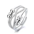 Anti-stressring med pärlor Silver S