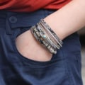 Miniatyrbild 2 av 5: Dam Läder Manschett Armband Fjäder Multi Strand Armband Wrap B