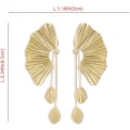 Miniatyrbillede 4 af 4: Guld Dangle Drop Øreringe Statement Trendy Blad Øreringe Tassel E