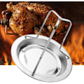 Miniatyrbillede 1 af 5: 1 grøn rustfri stål stegekyllingerack and rack grill
