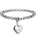 Initial Charm Armband för Flickor Rostfritt Stål Bokstav A Hjärta
