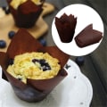 Miniatyrbillede 4 af 5: 150 stk. tulipanformede bagepapirkopper, små cupcake muffinforme, muffinforme til bryllupper, fødselsdage, babyshowers