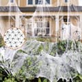 Falsk edderkoppnett Halloween-dekorasjon innendørs/utendørs, elastisk edderkopp