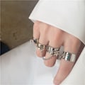 Miniatyrbillede 5 af 5: 2 stk. Punk Kæde Fingerringe, Kæde Fingerringe, Justerbar