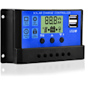 Miniatyrbilde 1 av 5: 30A 12V/24V PWM Solcellepanel Regulator Intelligent Batteri Sol C