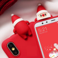 Miniatyrbilde 3 av 4: 1PC Juleveske til Apple iPhone 14 Pro Max 6.7\" Rød Flytende Si
