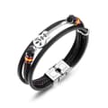 Herre Punk Læder Armbånd Rustfrit Stål Rock Guitar Armbånd