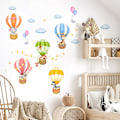 Miniatyrbild 3 av 4: Djurdjur i varmluftsballonger väggdekaler Elefant Giraff Apa Vägg S