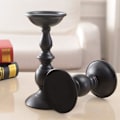 Miniatyrbilde 4 av 4: 2 sorte metalliske lysestaker for søylelys