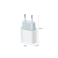 Pikkukuva 5 / 5: iPhone-pikalatauslaite USB-C-virtalähde 20 W + 1 m kaapeli valkoinen (1 kpl