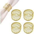 Miniatyrbillede 3 af 5: Servietringe, Servietringe, 4 stk. Metal Udhulede Rose Serviet