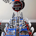 Miniatyrbild 5 av 5: 14*21cm Rutiga Svartvita Racing Stick Flaggor - Plastpinne