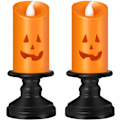 Miniatyrbilde 1 av 5: 2 stk Halloween Gresskar Form Led Lys med Knapp Batteri H
