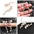 Pikkukuva 5 / 5: Retro Crystal Rose Flower Climbers Crawler Jacket Earrings Sparkl