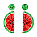 Miniatyrbillede 1 af 4: Statement Dangle Frugt Øreringe - Fashion Sød Vandmelon Perler