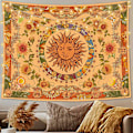Pikkukuva 1 / 5: Keltainen aurinko ja kuu -seinavaate Vintage Standalone Boho -seinavaate Wal