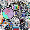 Miniatyrbillede 4 af 5: Stickers til Hydro Flask, 50 stk. søde astronaut vinyl stickers til