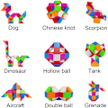 Miniatyrbilde 3 av 5: Magic Snake Puslespill 24+48 Brikker - Magic Snake Cube - Magic Snake Cube