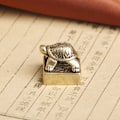 Miniatyrbilde 2 av 5: Gammeldags messing lang leve skildpadde segl, Wenwan håndtak stykke, c