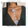 Pikkukuva 1 / 5: Boho Rhinestone Statement Rintaketju Kristalli Kaulakoru Kehon Ketju