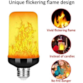 Miniatyrbillede 2 af 3: 2-pak Flammepære E27 LED-pærer 4 tilstande med tyngdekraftsensor