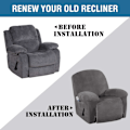 Miniatyrbild 5 av 5: Recliner-fåtöljöverdrag i sammetplysch, 1-delat recliner-överdrag för stora
