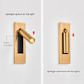 Miniatyrbillede 3 af 4: LED Læselampe til Soveværelse, 350° Rotation, 90° Foldning, 3W Varmt Lys (Kobberfarve)