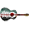 Miniatyrbild 1 av 5: 30*15cm Abstrakt Multicolor Gitarr Metall Väggkonst Bar Dini